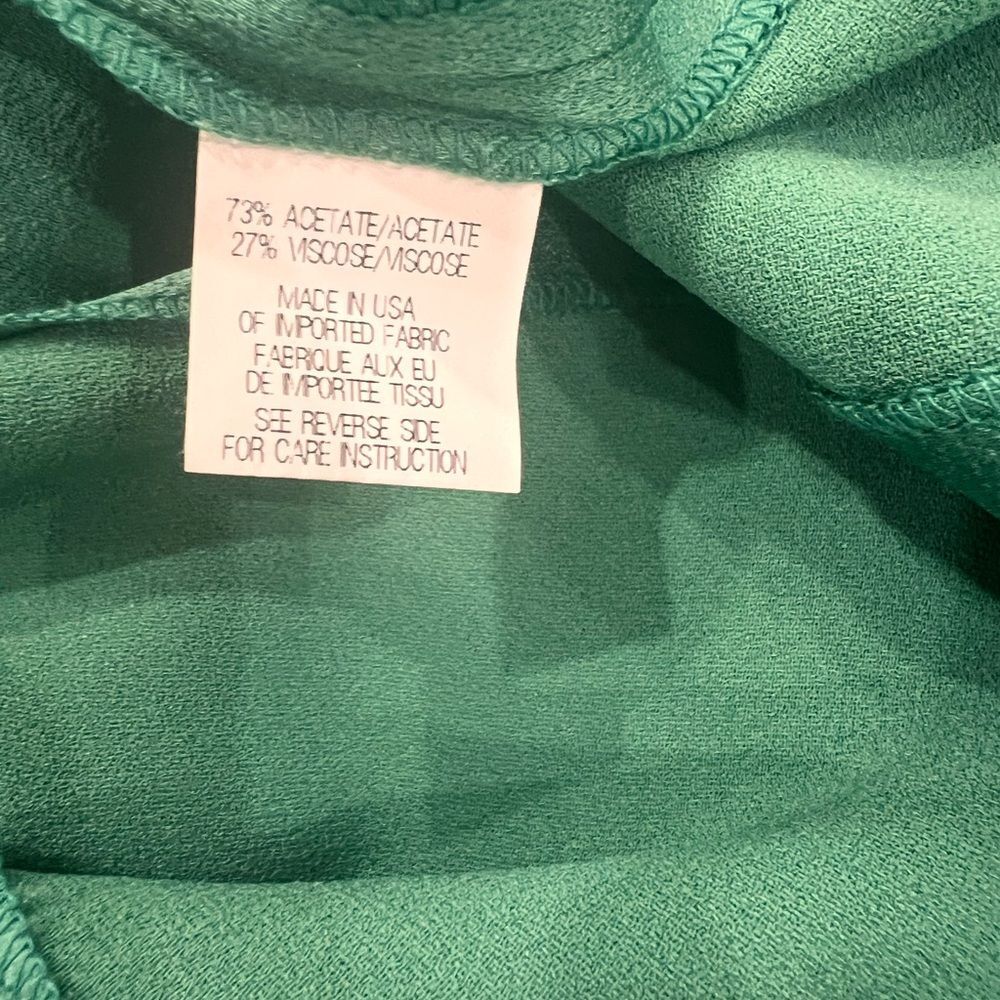 Theory Women's Size 10 Jade Green Satin Sheath Dress Cap Sleeve Minimalist Shift - Picture 8 of 10